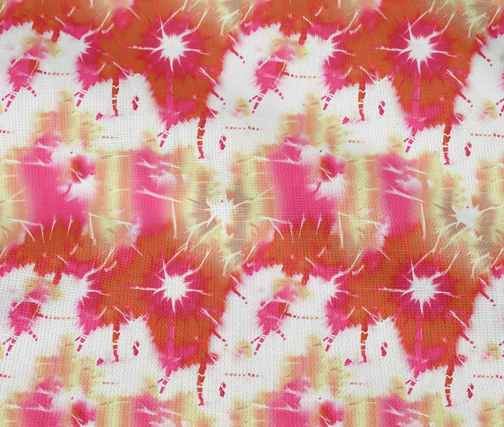 oneOone Cotton Flex Red Fabric Tie Dye Sewing Material Print Fabric By The Yard 40 Inch