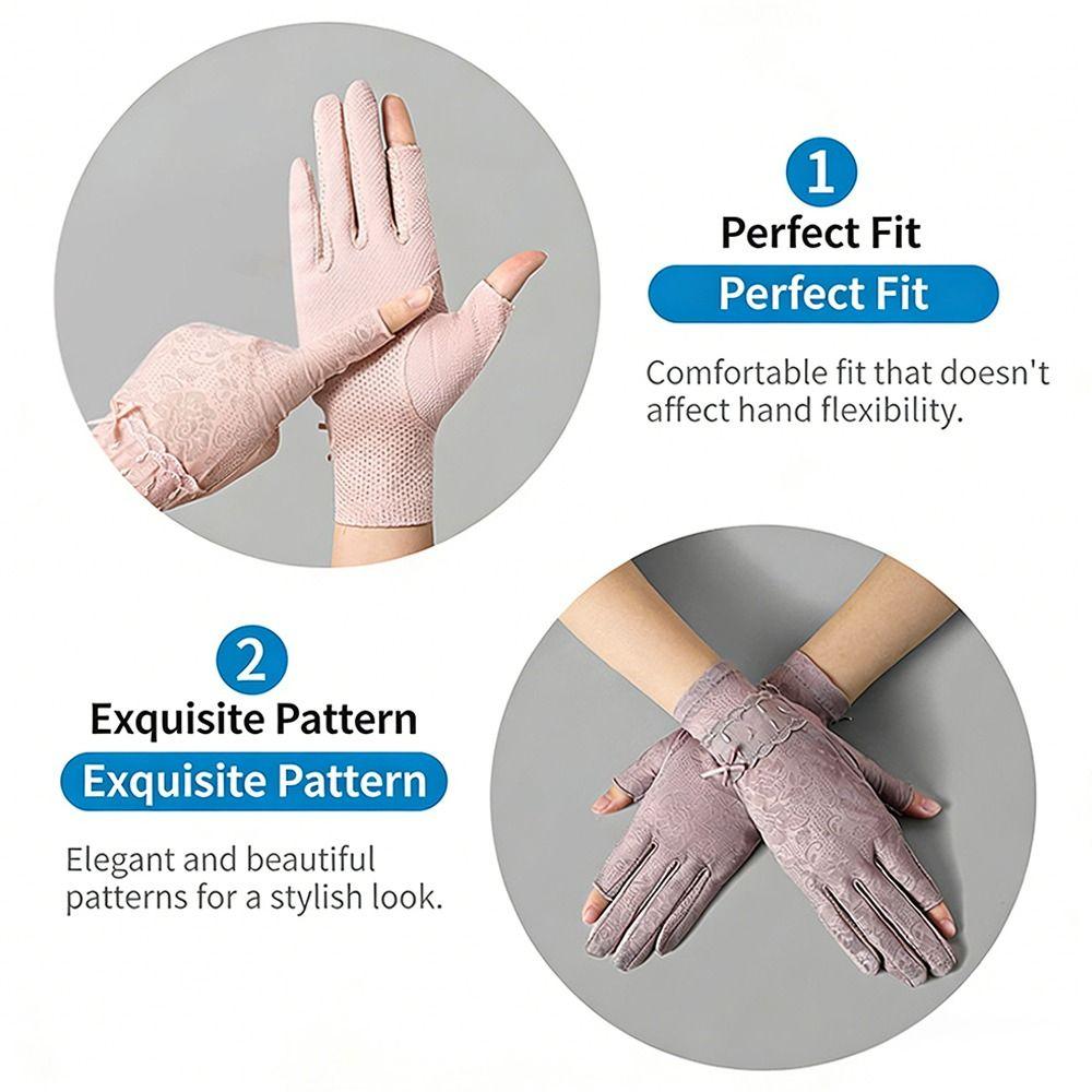 Breathable Sun Protection Gloves UV Protection Anti-UV Mittens Fashion Sunscreen Gloves  Running