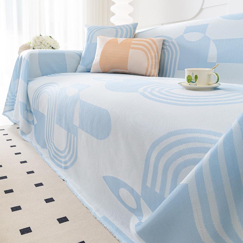Sofa Towel Summer New Ins Style Integrated Full Cover Cloth Anti-Slip Cool Feeling Sofa Cushion Cover