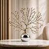 Metal Branch Sculpture Reflective Tree Decor with Silver Base Modern