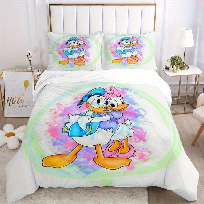 3pcs Good Friends Daisy Donald Duck Bedding Set 1 Soft Quilt Cover + 2 Pillowcases, Machine Washable Suitable for All Seasons B029