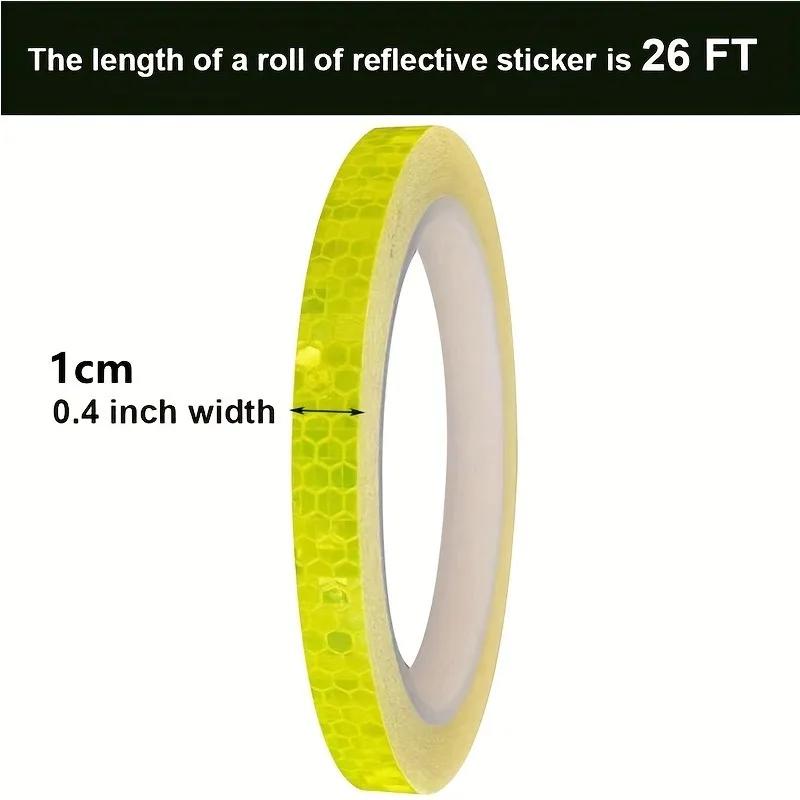 1cm*8m Reflective PVC Tape for Bicycles and Motorcycles, DIY Decorative Rim Tape for Street Motor Scooters