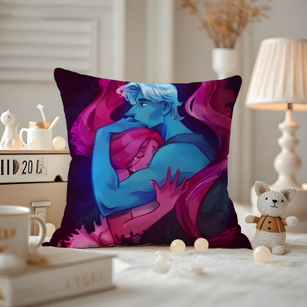 LLore OOlympus Comics Anime Cushion Cover Antidustmite Pillowcase Invisible zipper silky short plush Sofa cushion cover