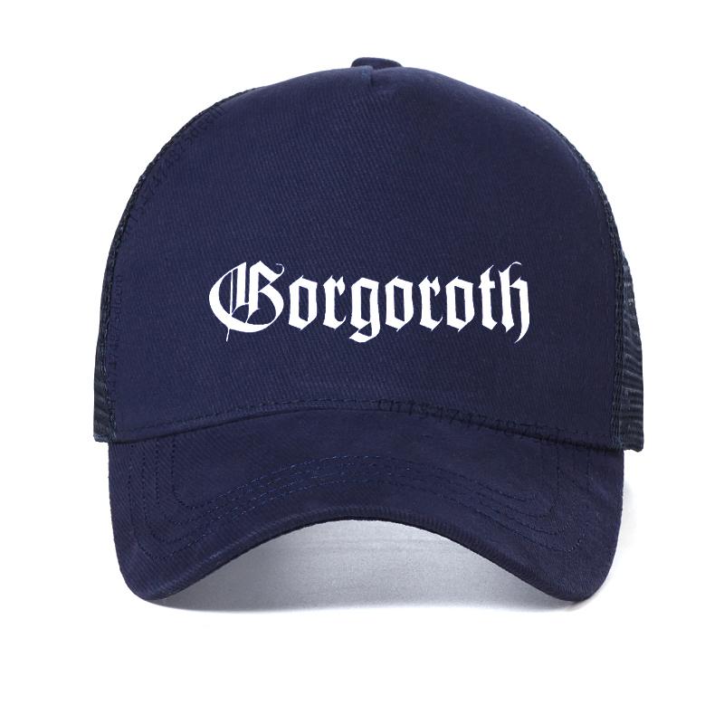 

GORGOROTH Men Rock Band baseball cap Thrash Black DEATH HEAVY METAL punk Rap singer hip hop cap cool Mesh breathable hat Adjustable