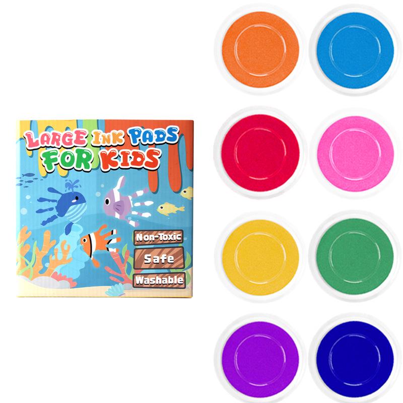 Children s Washable 8-Color Finger Paint Ink Pad for DIY and Palm Prints