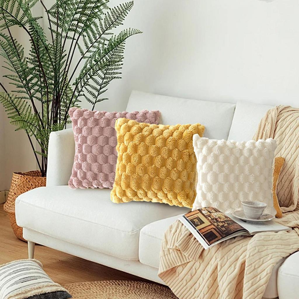 Peluş Yastık Kılıfı Düz Renk Kaplumbağa Sırtlı Kadife Üç Boyutlu Kanepe Yastık Kılıfı Modeli Oda Yatak Odası Dekorasyon Yastık