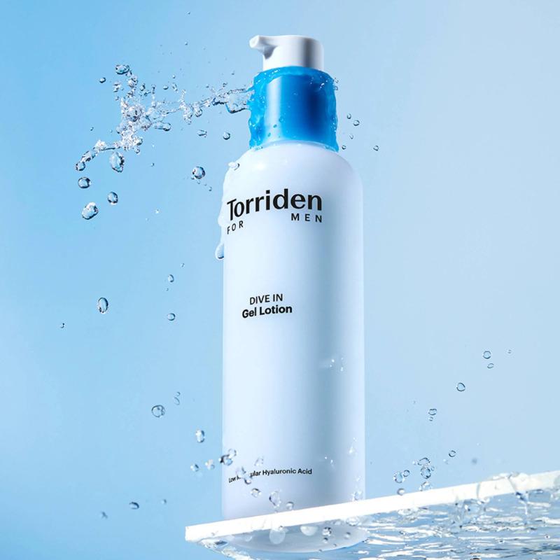 TORRIDEN Dive-In Pour Hommes Duo de Soins pour la Peau à l'Acide Hyaluronique de Bas Poids Moléculaire (Skin 300ml + Lotion Gel 200ml)