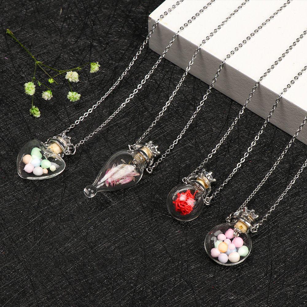 Keepsake Steel Chain Make Wishes Essential Oil Pendant Glaze Vial Perfume Jewellery Memorial Jewelry