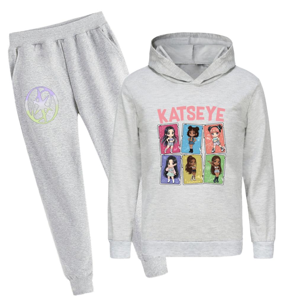 KATSEYE Retro Clothes Kids Fashion Beautiful Chaos Hoodie Pants 2pcs Set Toldder Girls Outfits Boys Tracksuits Children's Sets