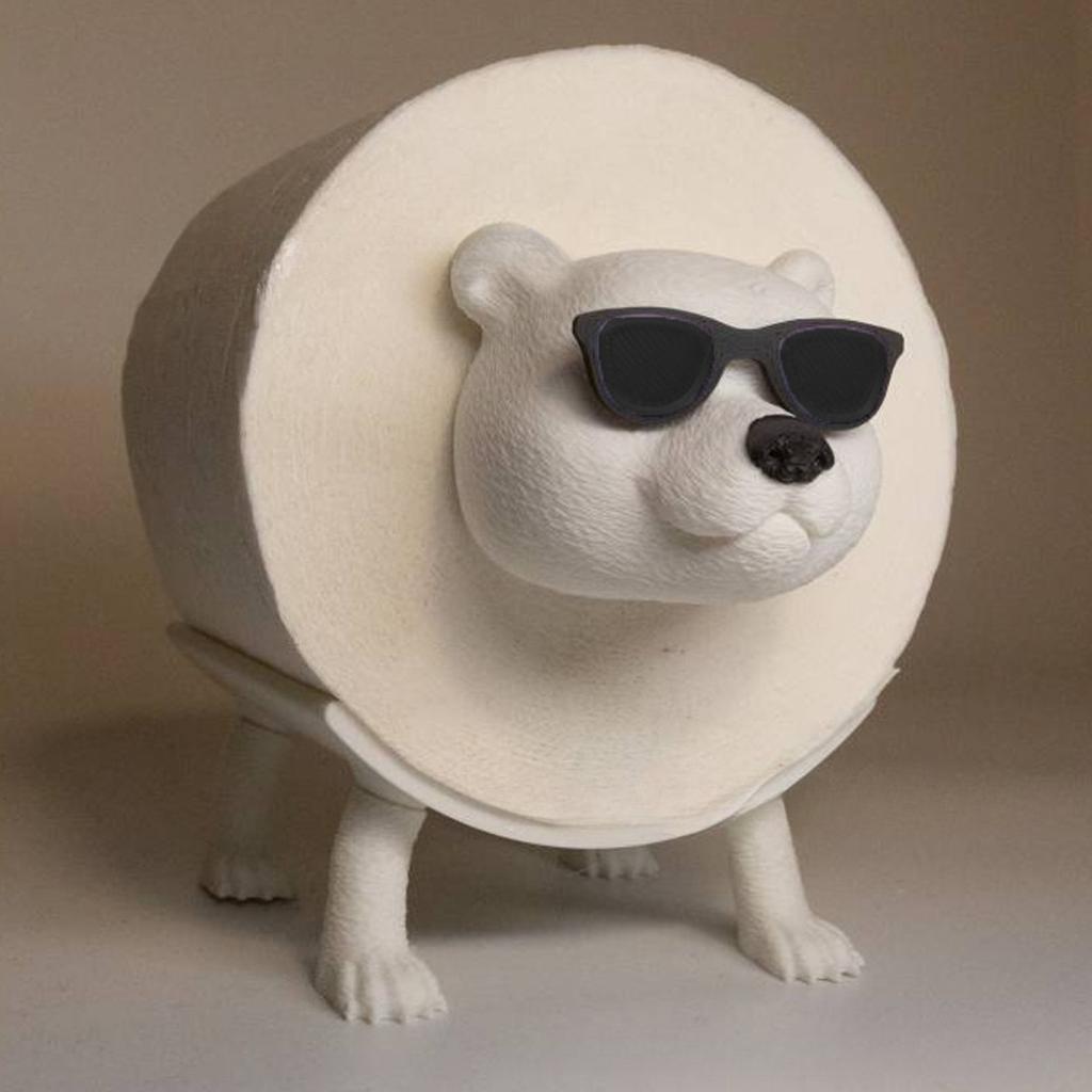Lustiger Toilettenpapierhalter für Hunde mit Sonnenbrille, Neuartiger Badezimmer-Organizer, Niedliches Tier-Thema Heimdeko für Badezimmer