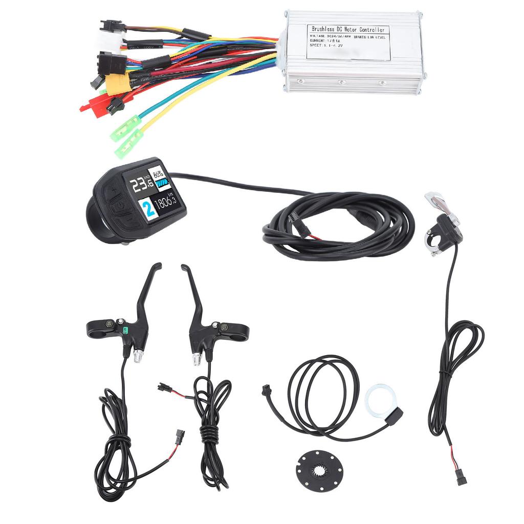 E-Bike Umbausatz 17A Motorcontroller LCD-Display Bremshebel Daumengasgriff für Elektrofahrzeuge