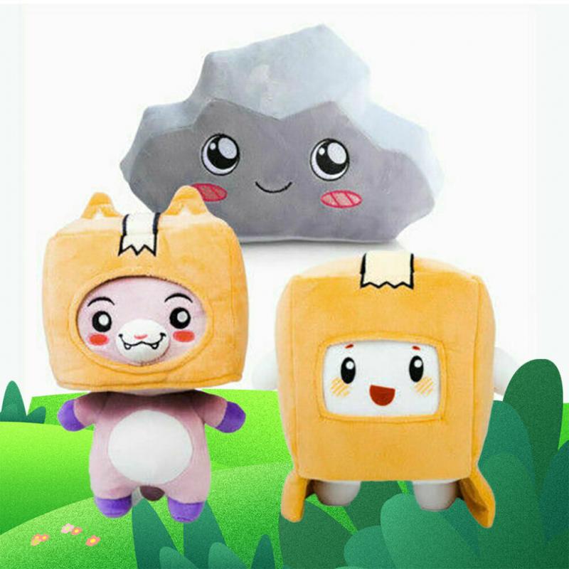 3PCS Set Dolls Lankybox BOXY + FOXY + ROCKY Plush Soft Stuffed Toy Kid Game Figure Plushie Doll Gift