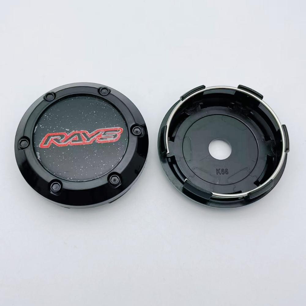 4pcs 66mm 62mm Car Wheel Center Caps With RAYS Logo Emblem Badge Wheel Hub Center Dust Cover Rim Hubcaps Car Styling Accessories