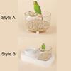 Transparent Parrot Desktop Stand Wide Mouth with Feeder Cups Bird Training Stant Removable Tray Parrot Activity Center