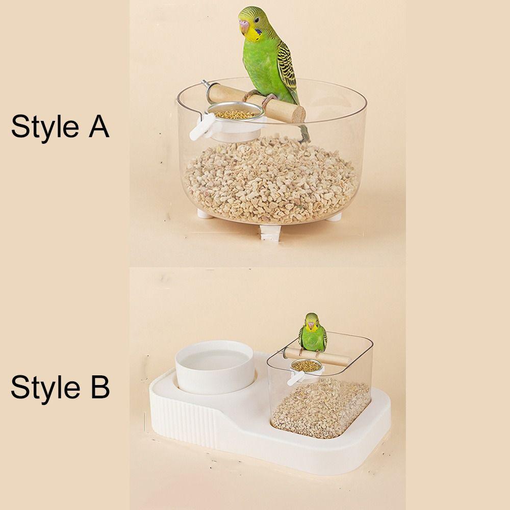 Transparent Parrot Desktop Stand Wide Mouth with Feeder Cups Bird Training Stant Removable Tray Parrot Activity Center
