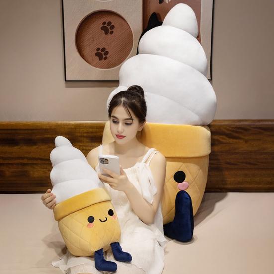 Ice Cream Plush Pillow 30/60/100cm Cute Stuffed Doll for Girls Lumbar Nap Support Soft Hugging Body Pillow for Bed Dorm