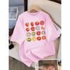 Tomato Variety Series Women's Summer Fashion T-shirt Head Short Sleeved Casual Hip-hop Round Neck T-shirt