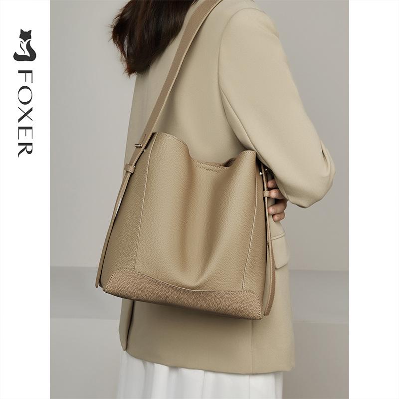 

FOXER Женская Модная Сумка-Тоут и Наплечная Сумка-Кроссбоди из Натуральной Кожи Большой Вместимости