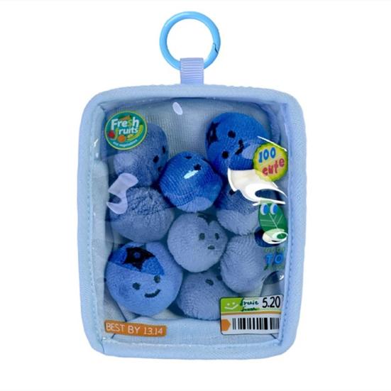 Cute Doll Storage Bag Plush Keychain Soft Fruit And Vegetable Bag Charm Cute Smiling Face Pendant with Hanging Ring