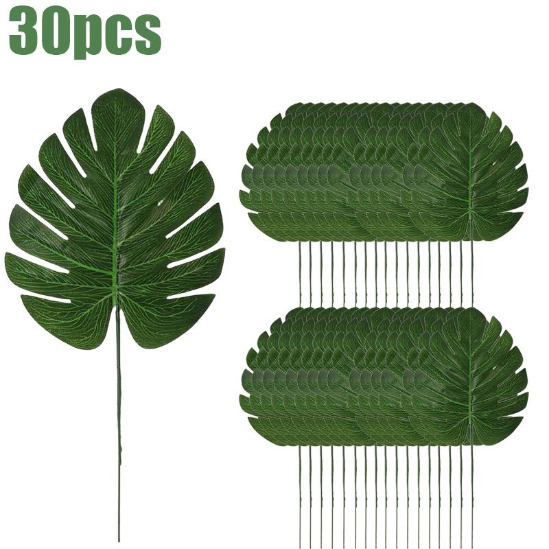Artificial Monstera Leaves Faux Tropical Greenery Hawaiian Palm Monstera Leaf Fake Turtle Plant for Wedding Party Home Decor