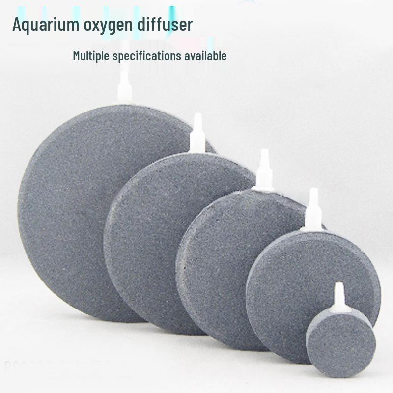 Aquarium Oxygenator Pump with High-Temp Sintered Air Plate Bubble Stone, Small Size (4-15cm) 4cm Air Plate (No Edge)