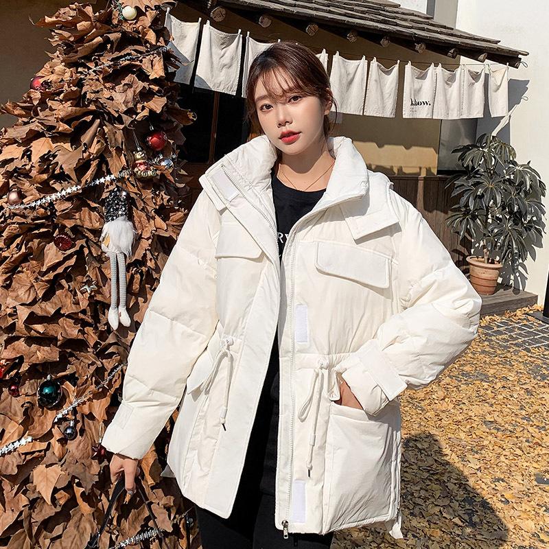 

Candy color blue jacket for women s autumn and winter thickened jacket, new tooling, small waist jacket. S білий