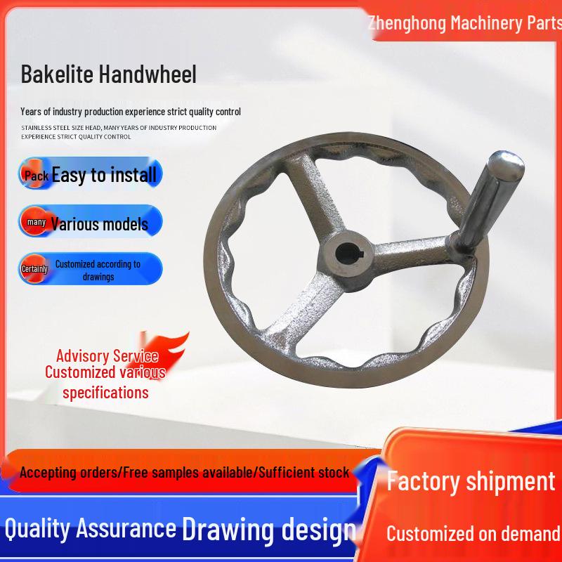 Variety of Cast Iron Handwheels: Round Rim & Chrome-Plated