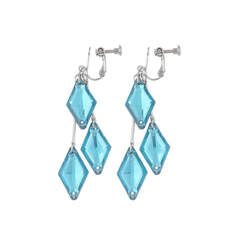 Twisted Wonderland The Little Mermaid Earrings for Women Floyd Clip Earrings Geometry Aesthetic Tassel Ear Clip Jewelry