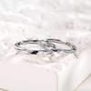 Sterling Silver Mobius Strip Couple's Rings: Luxurious Niche Design with Inlaid Diamonds, Adjustable Pure Silver.
