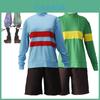 Hoge Kwaliteit Undertale Frisk Chara Kostuum Outfit Met Ademend Spandex Materiaal