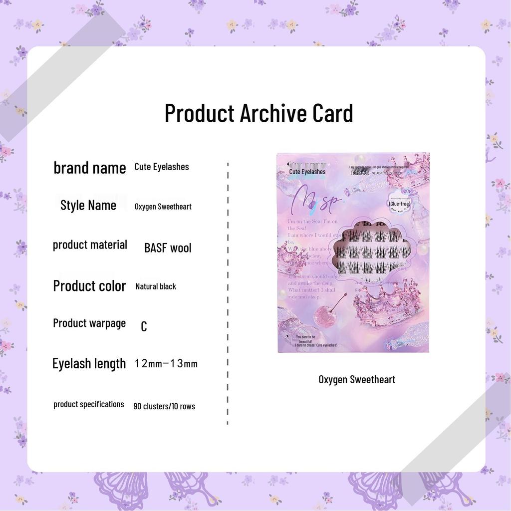 Mengjie Shangpin Glue-Free Natural False Eyelashes - Self-Adhesive, Beginner-Friendly, Photogenic Clumps, Large Capacity.