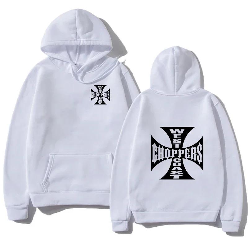 West Coast Iron Cross Choppers Bedruckter Herren Kapuzenpullover Mode Cooles Sweatshirt Unisex Mode Fleece Übergroßer Hoodie Streetwear