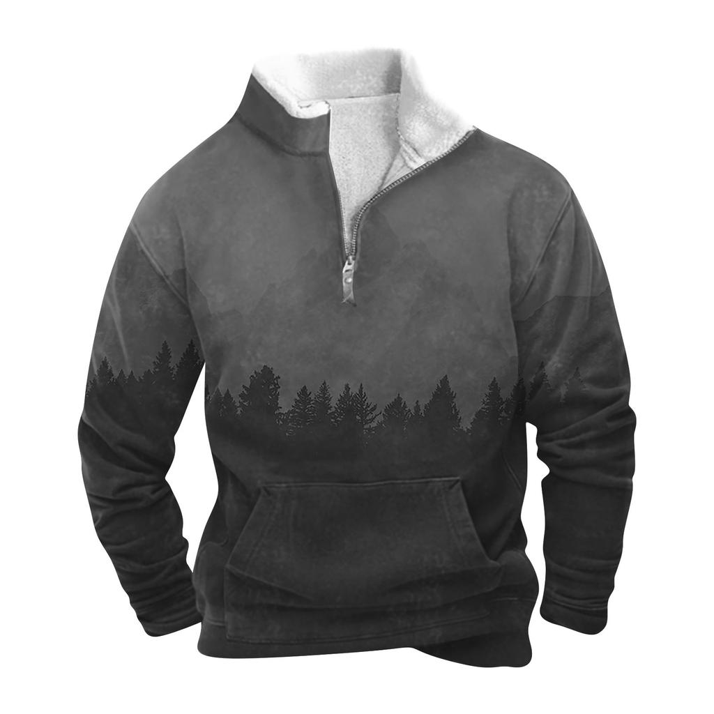 Sweat-shirt à col montant pour hommes, pull décontracté d'extérieur, printemps et automne