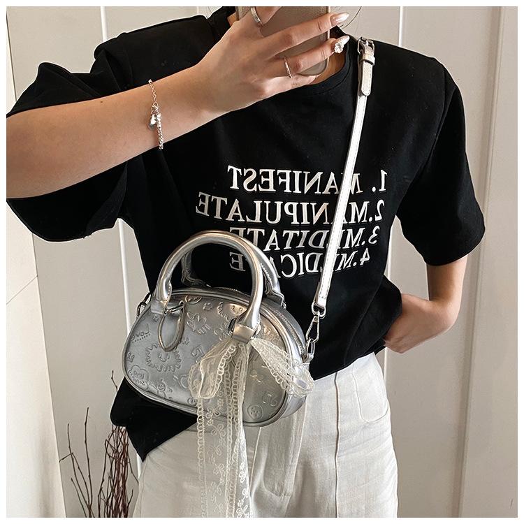 Summer high-end lace bowling bag women's new shoulder messenger bag work sundries small bag