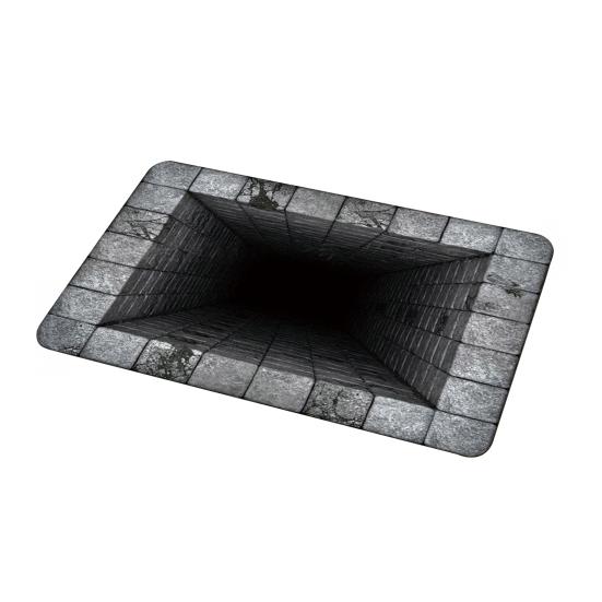 3D Koberec Bezedná jáma Vizuální past Rohožka s padacími dveřmi Protiskluzová Absorpční Optická iluze Hloubka Podlahová rohožka pro Vchod do domu Obývací pokoj Herní místnost