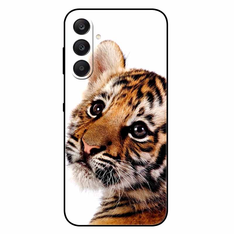 For Samsung A17 5G Case Black Silicone Soft Fashion Animal Back Cover For Samsung Galaxy A17 5G TPU Coque Cute Protective Bumper