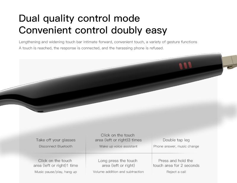 Bluetooth Glasses with Calling, Music Playback, Touch Controls & Voice Assistant