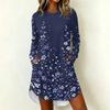 Women's Casual Floral Print Long Sleeve Round Neck Dress