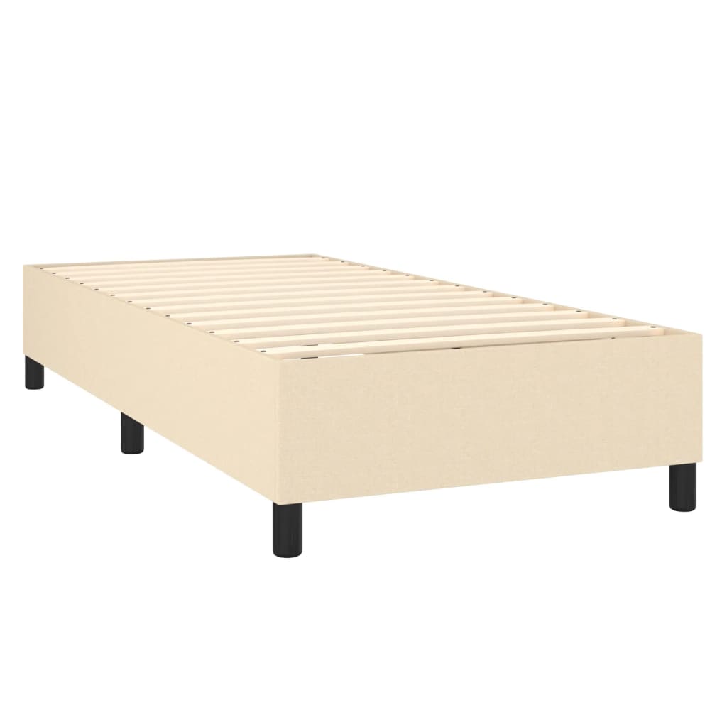 Box Spring Bed with Mattress Cream 100x200 cm Fabric