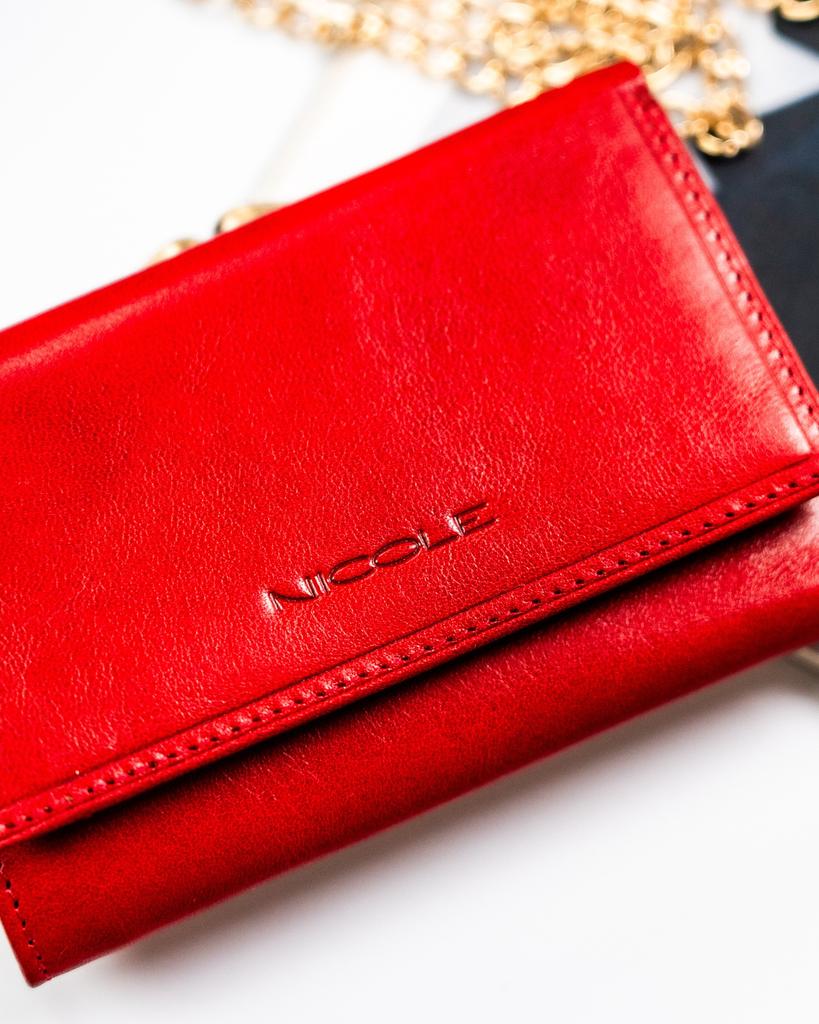Women's leather wallet F17501 RED