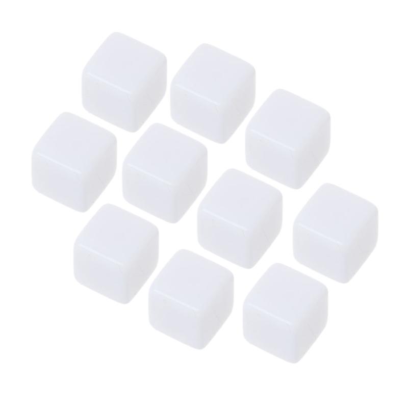 

White Blank Dice Game Props Educational Toys Club/Party/Family Games Accessories 16mm