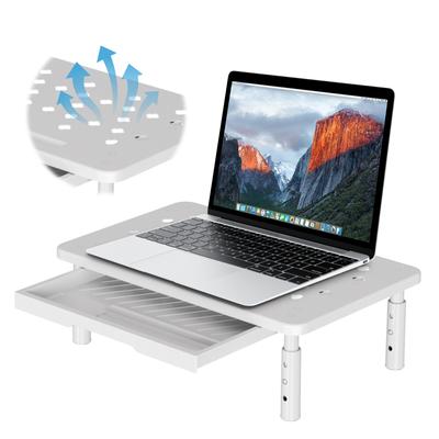 Computer Monitor Stand with Airflow Vents Desk Organizer with Drawer Laptop Stand for Office Home School Supplies