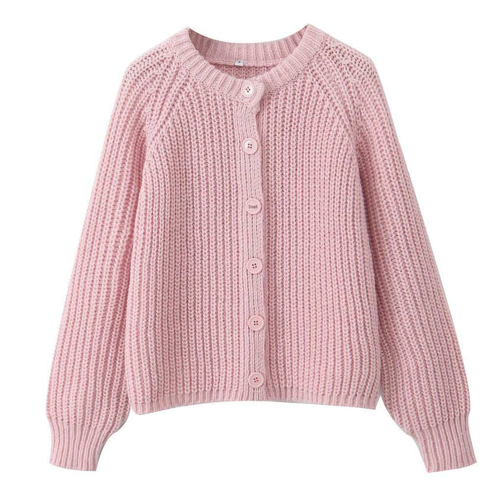 Women's 2024 Autumn Bubble Sleeve Knit Cardigan - Euro-America Style