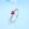 Kvinner Bryllupsring Hjerte Rhinestone Hollow Out Polert Lett Elektroplettert Prom Party Finger Ring Forlovelsesring Lady Finger Smykker
