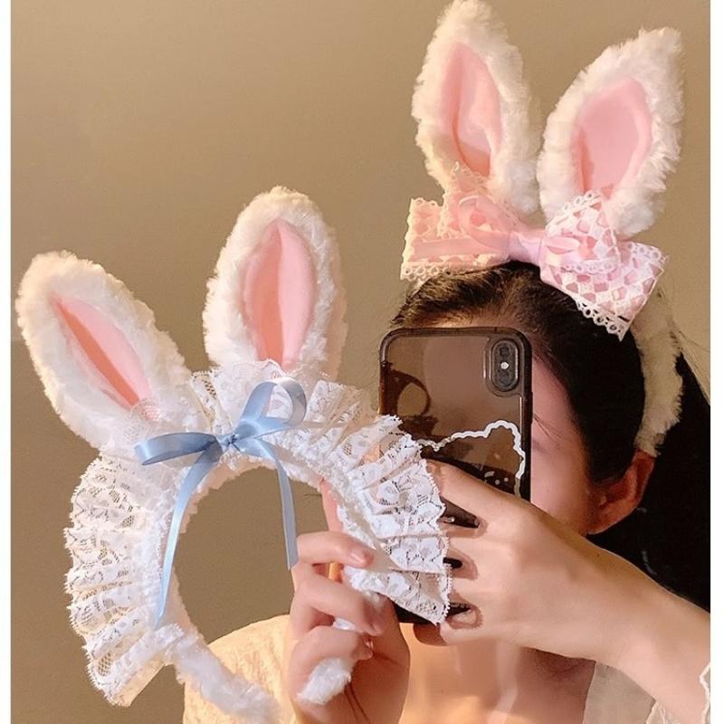 Easter Headband Cartoon-Inspired Party Props Hairband Lolita Cosplay Headwear Playful Rabbit Ear Headband For Themed Parties