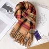 100 pure wool scarves, men's winter dark blue plaid cashmere scarves, high-end gifts for boyfriend, father, and elders