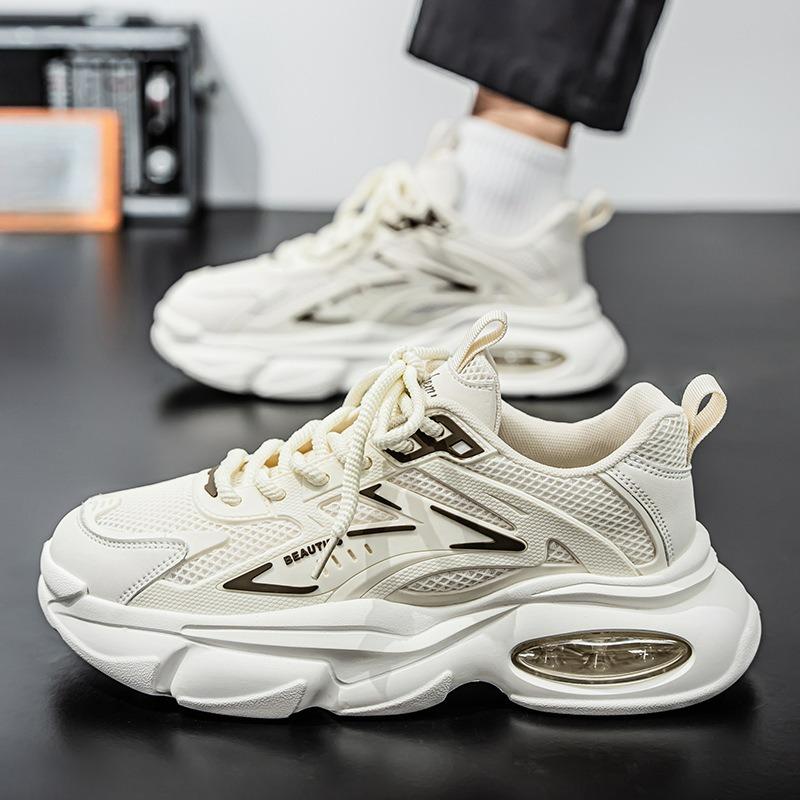 Spring Men's Shoes Breathable Mesh Youth Sports Shoes Casual Thick-soled All-match Daddy Trendy Shoes