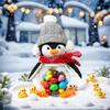 Cute Christmas Penguin Candy Jar Penguin Biscuits Can With Detachable Hat And Scarf Christmas Holiday Snacks Container