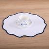 Scalloped Round Placemat Linen Machine Washable Placemat Heat Insulation Table Mat for Dining Table Protection Decoration