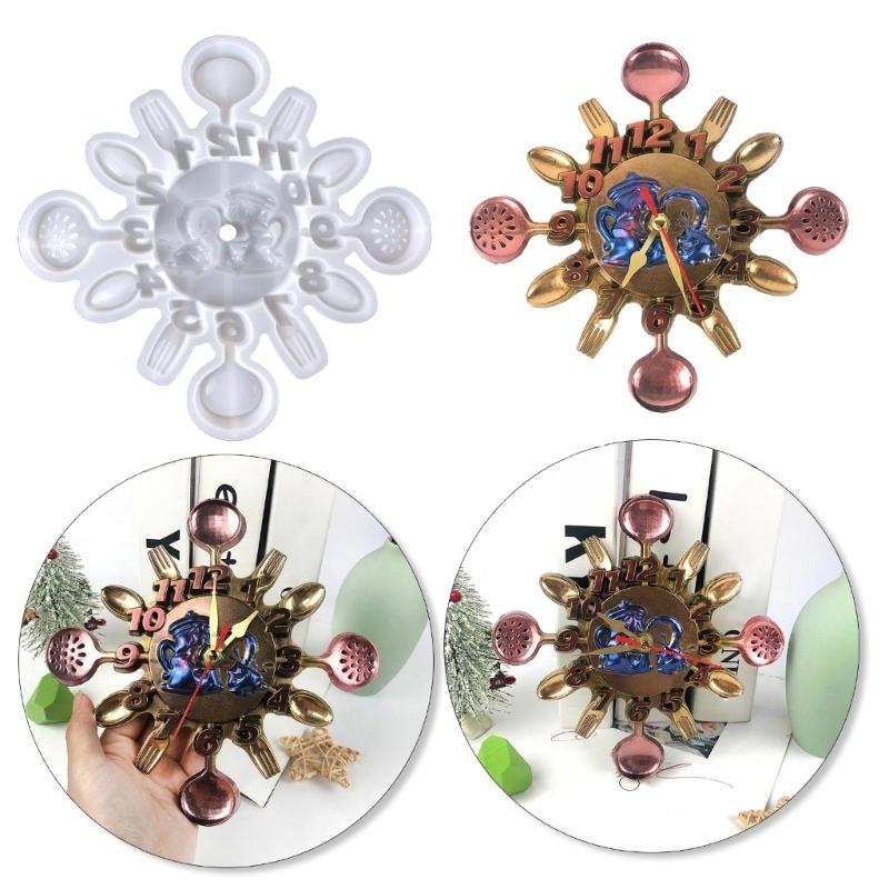 Roman Numeral Dial Clock Resin Mold Wall Hanging Decorative Mirror Epoxy Molds